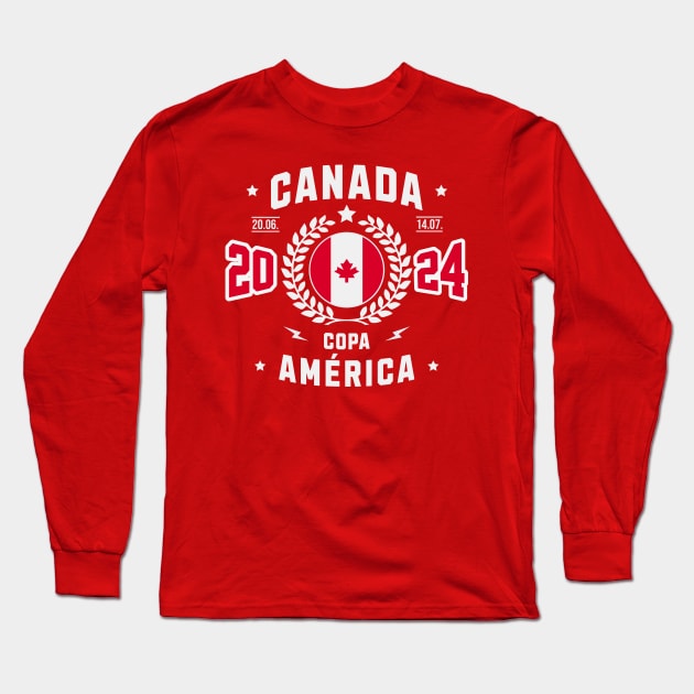 Canada Soccer Spirit: Copa America 2024 Fan Tee Long Sleeve T-Shirt by Kicosh